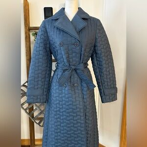Vintage Bromleigh Insulated Quilted Belted Lightweight Trench Coat Sz Medium 8